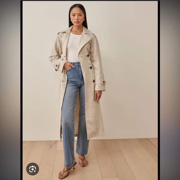 *Rare* Reformation Beige Oatmeal Linen Trench XS